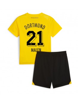 Borussia Dortmund Donyell Malen #21 Heimtrikotsatz für Kinder 2023-24 Kurzarm (+ Kurze Hosen)